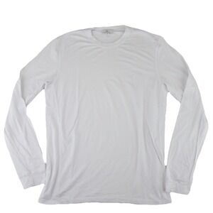 Adriano Goldschmied AG Basic Crew Neck Long Sleeve T Shirt Men's Medium White